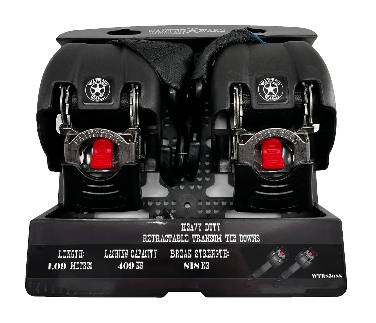 WantedWake Retractable Boat Trailer Tie-Downs