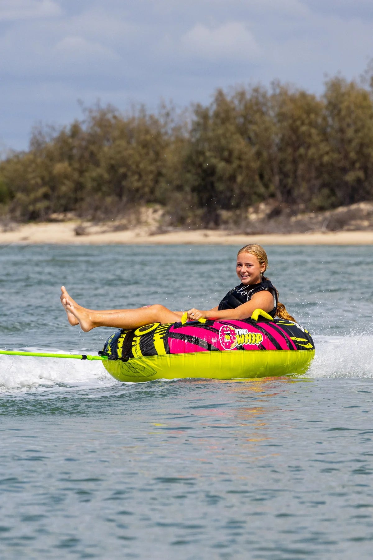 Jetpilot Whip 1 Person Towable Tube - Pink/Lime