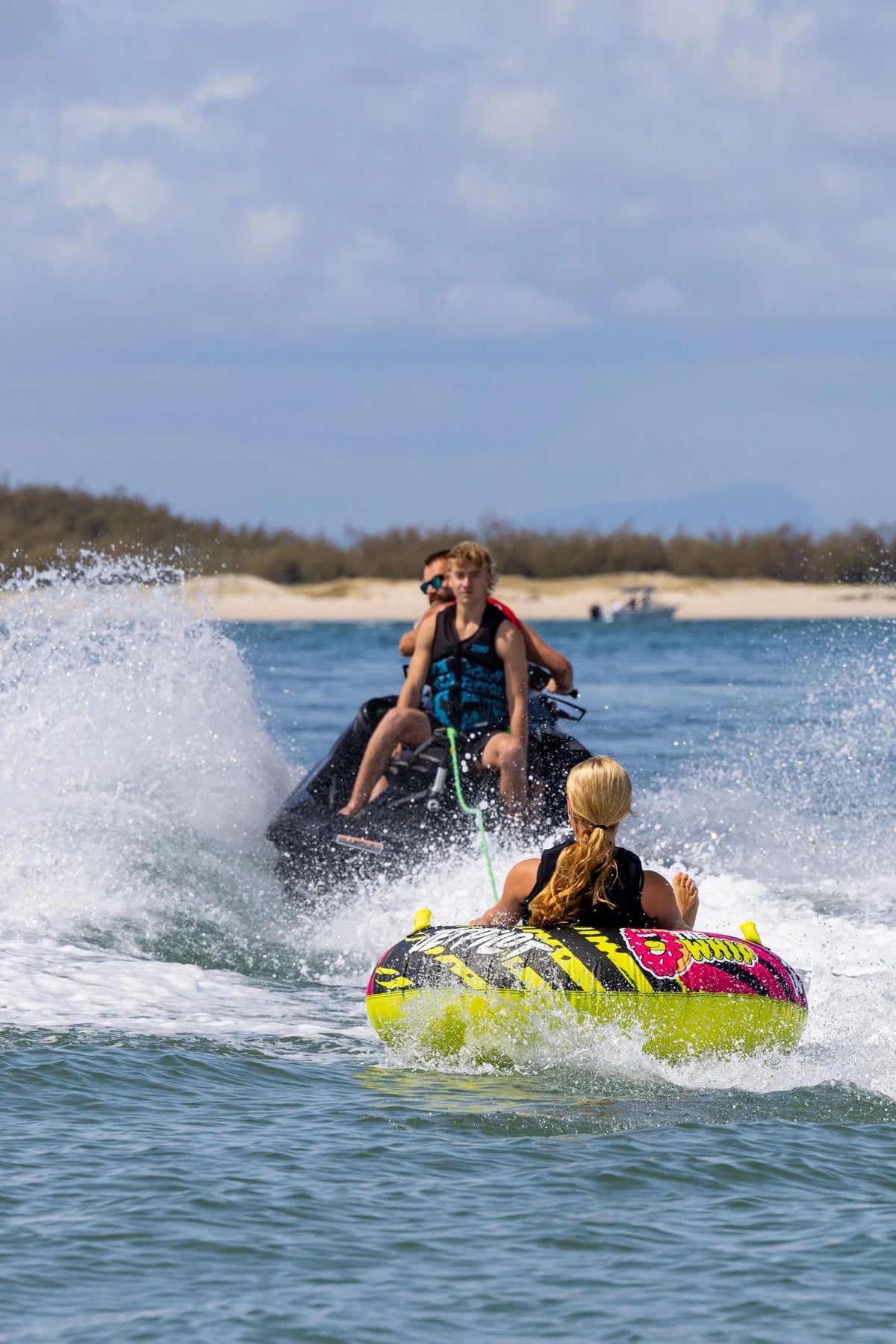 Jetpilot Whip 1 Person Towable Tube - Pink/Lime