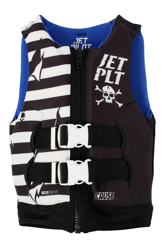 JETPILOT CAUSE BOYS F/E YOUTH ECO VEST - PIRATE BLACK